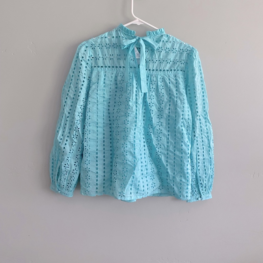 J Crew - NWT - Tie-back top in ditsy eyelet blouse